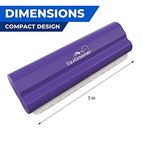 EquiGroomer tool with 5-inch measurement and compact design label.