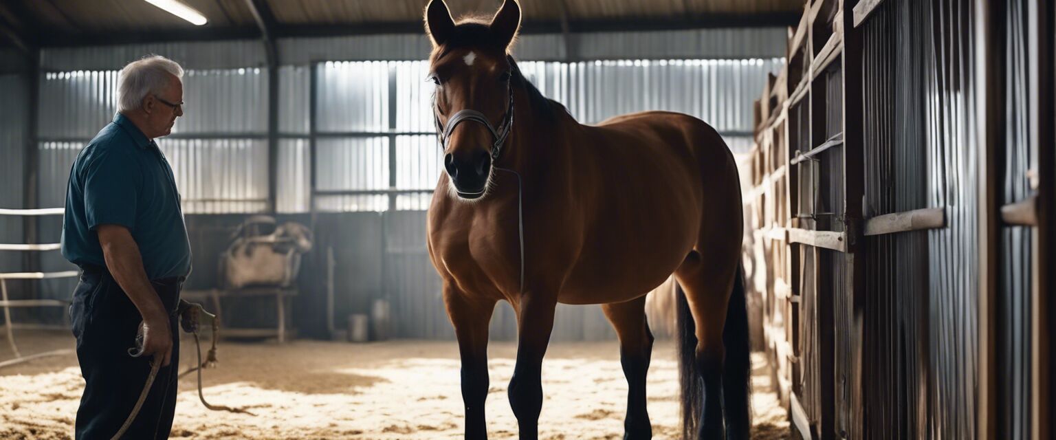 Veterinary check-up for horse